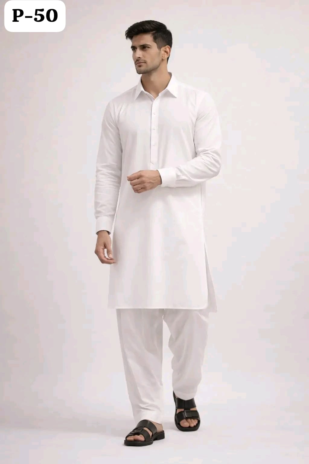 White Classic Panjabi & Pajama Full Set |P-50