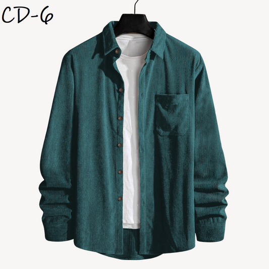 Sea Green Full Sleeve Cord Shir