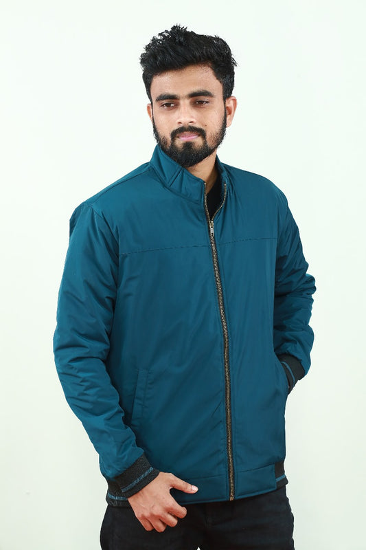 Bottle Green Winter Jacket With White Stripes RP - 190