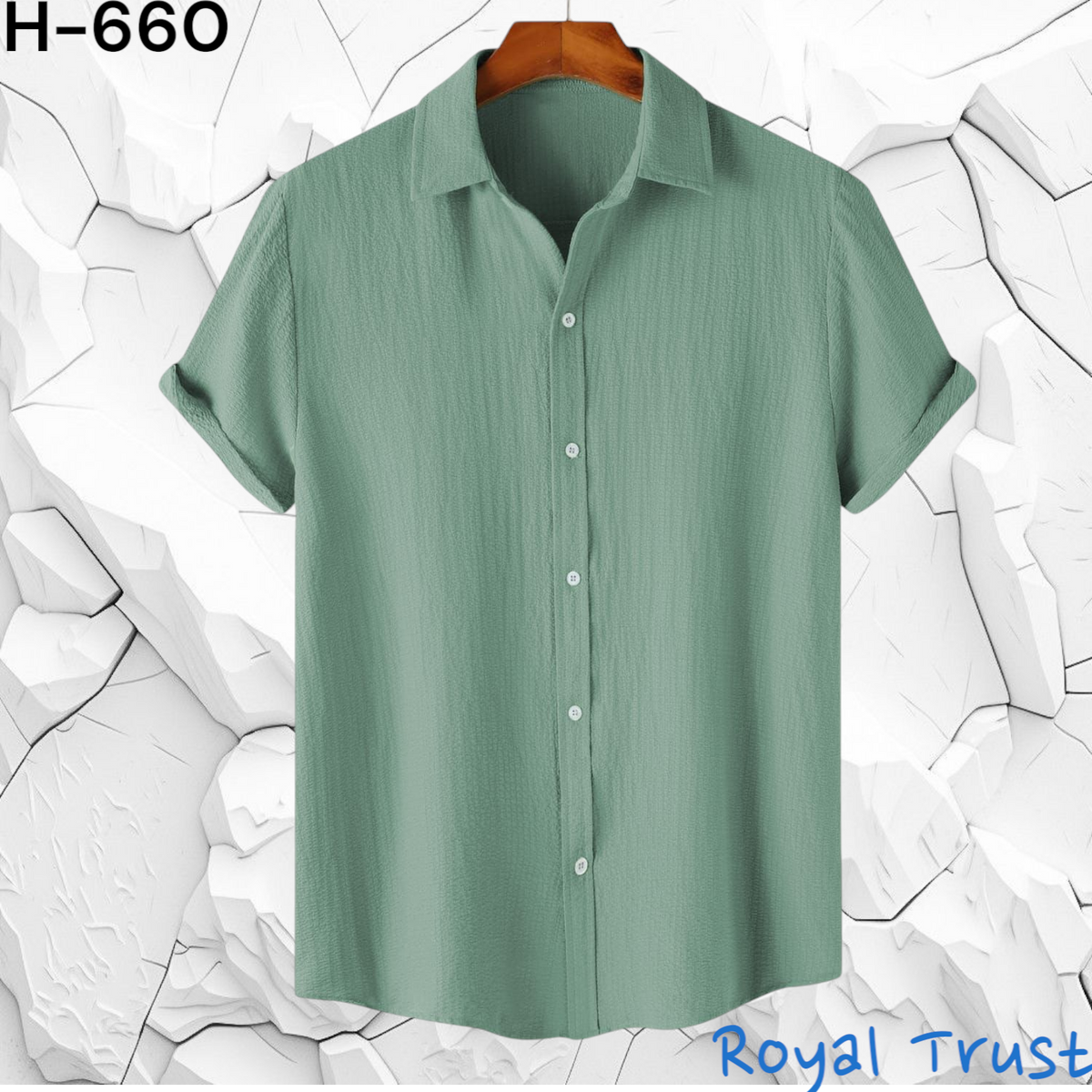 Texture Viscose Premium Half Sleeve Shirt LEMON Half Sleeve [H-660