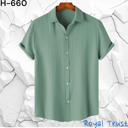 Texture Viscose Premium Half Sleeve Shirt LEMON Half Sleeve [H-660