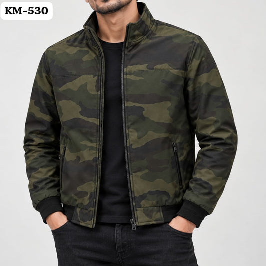KM-530 Camouflage High-Neck Winter Jacket For Men