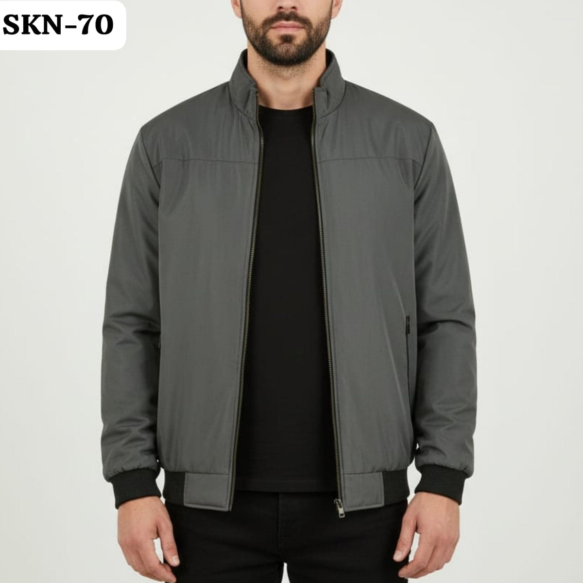 CHARCOAL GREY JACKET FOR MEN-SKN-70