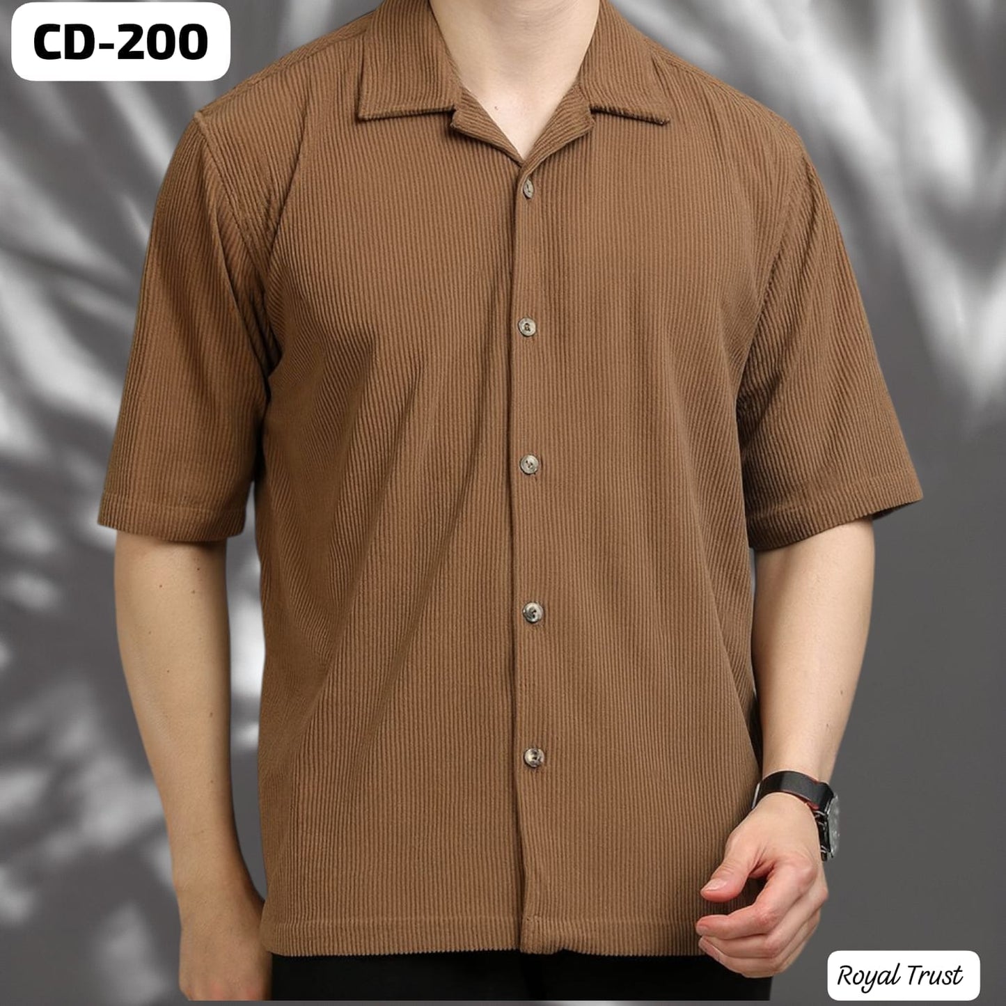 Cubans Collar Corduroy Half Sleeve Shirt |CD-200]