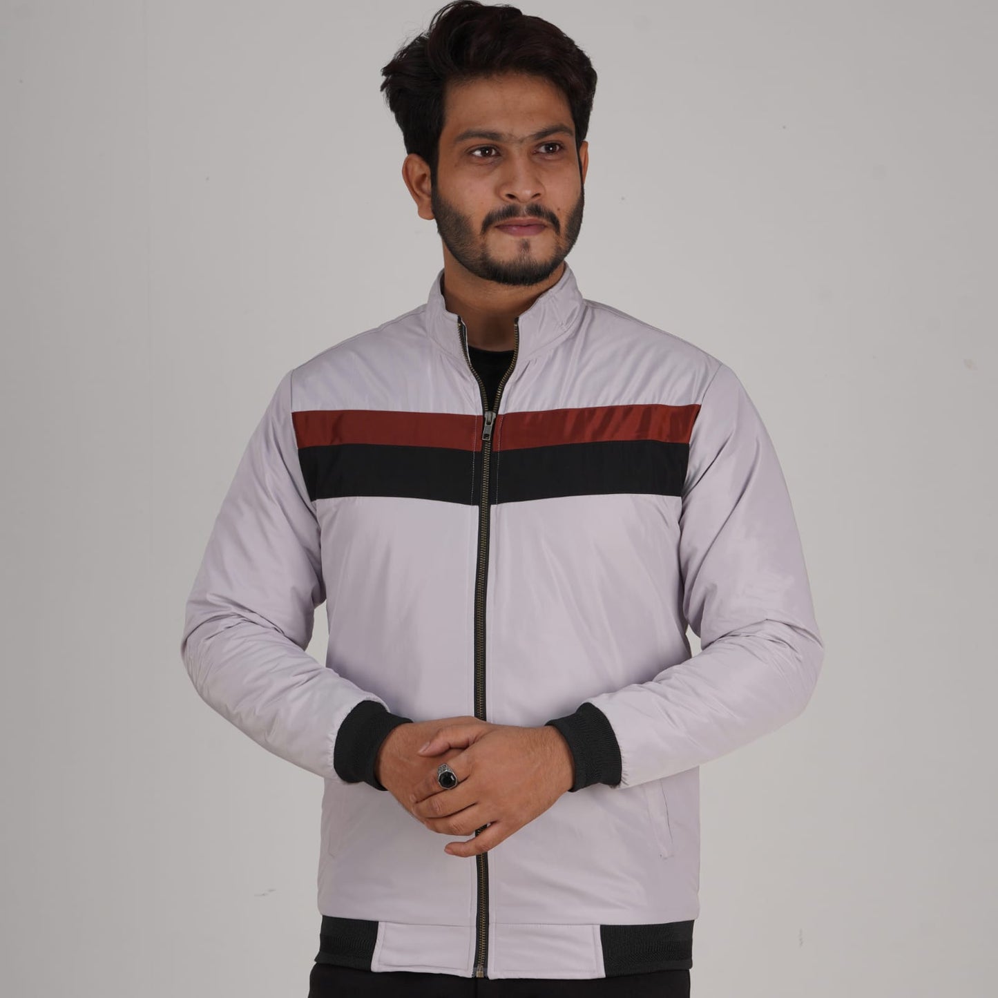 TWO STEP HIGH-NECK WINTER JACKET DGI-40 WHITE GRAY