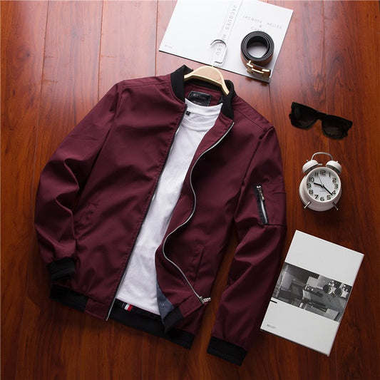 Men’s Bonded Jacket in Maroon-V-4