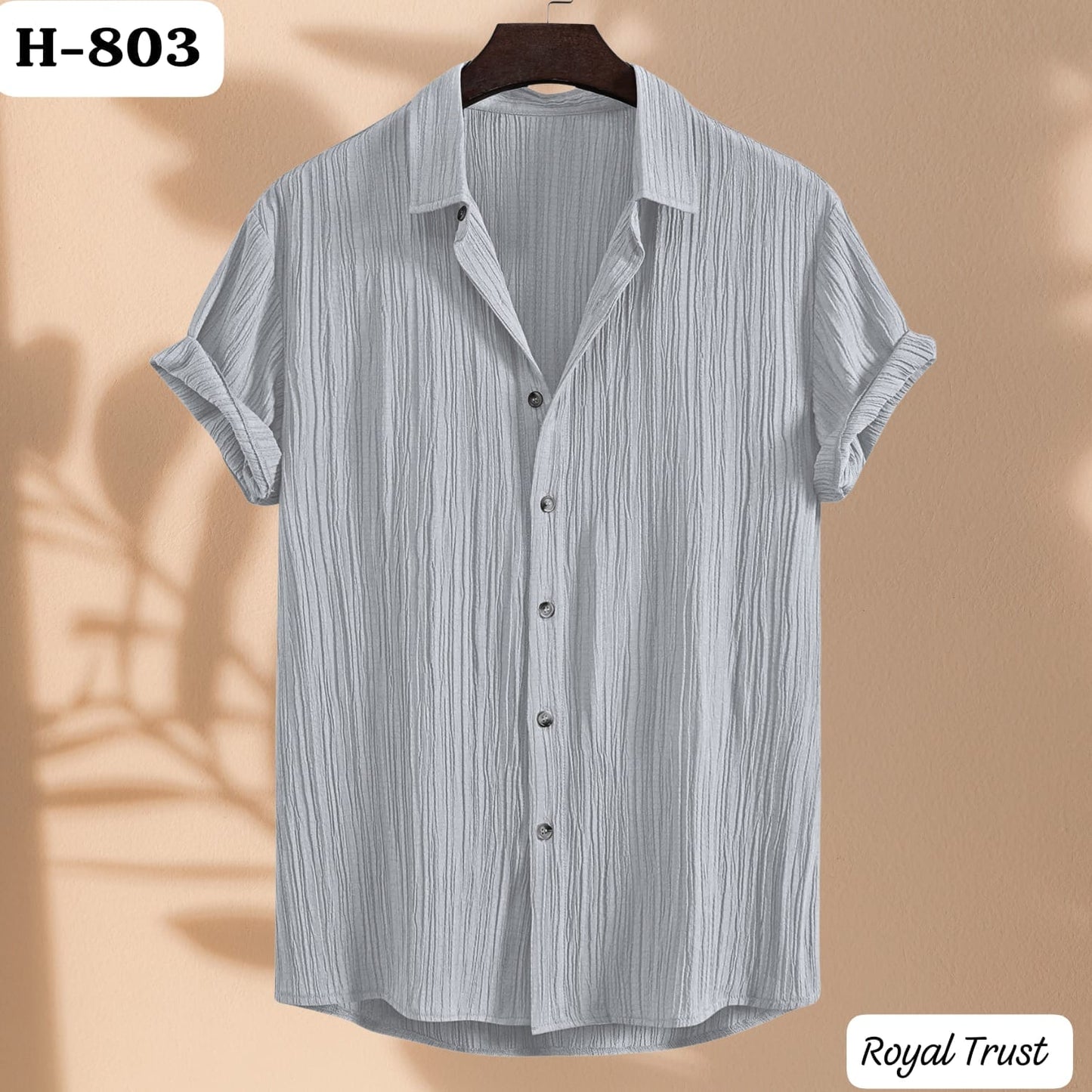 Texture Viscose Premium  Half Sleeve Shirt  [H-803]