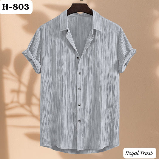 Texture Viscose Premium  Half Sleeve Shirt  [H-803]