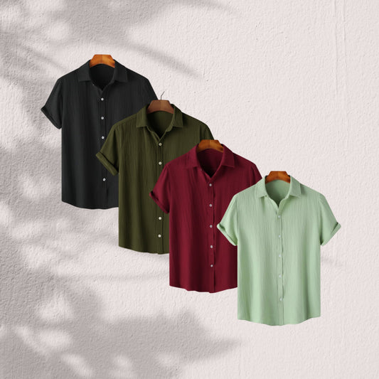 Texture Premium Half Sleeve Shirt 4pis Combo pack