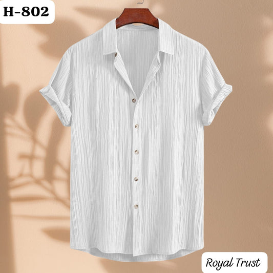 Texture Viscose Premium  Half Sleeve Shirt |H-802]